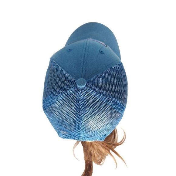 Patagonia Unisex P-6 Lopro Logo OS Blue Distressed Snapback Trucker Cap Hat - Picture 5 of 10